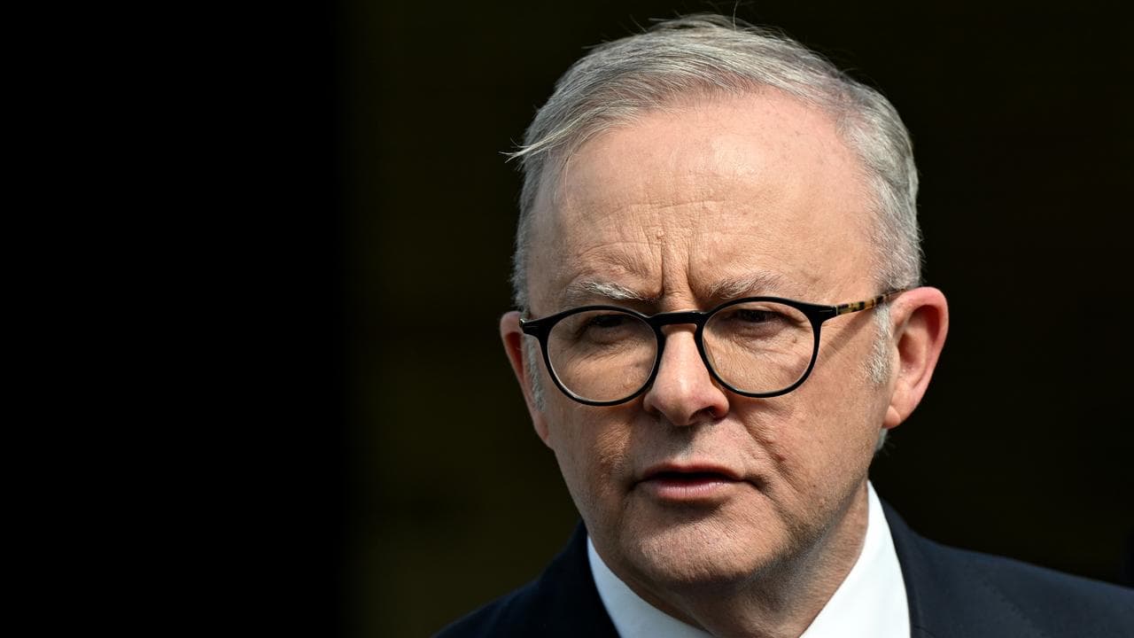 Anthony Albanese speaks to the media