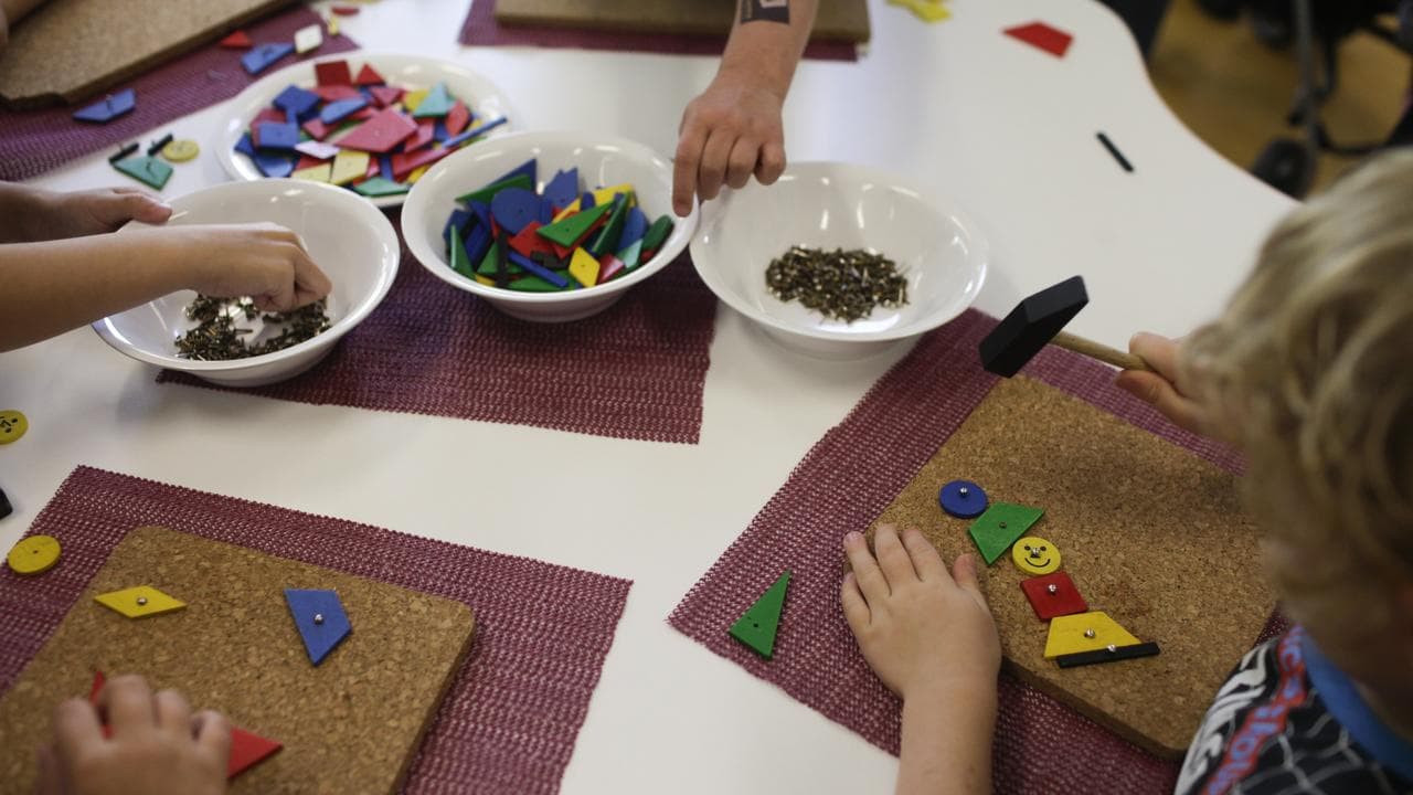 Children during crafting activities (file image)