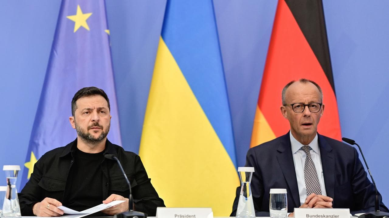 Volodymyr Zelenskiy and Friedrich Merz