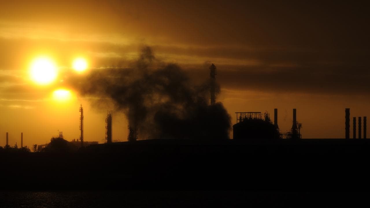 Emissions rising from an industrial plant in Melbourne.