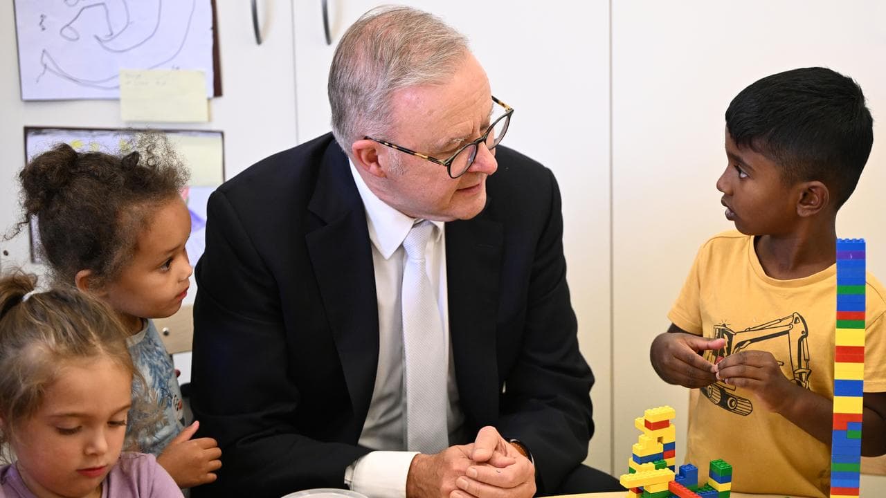 Anthony Albanese at a early learning centre (file image)
