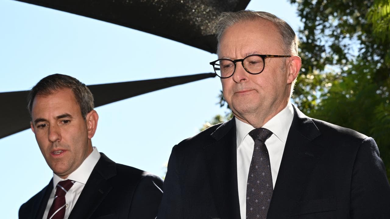 Anthony Albanese and Jim Chalmers speak to the media