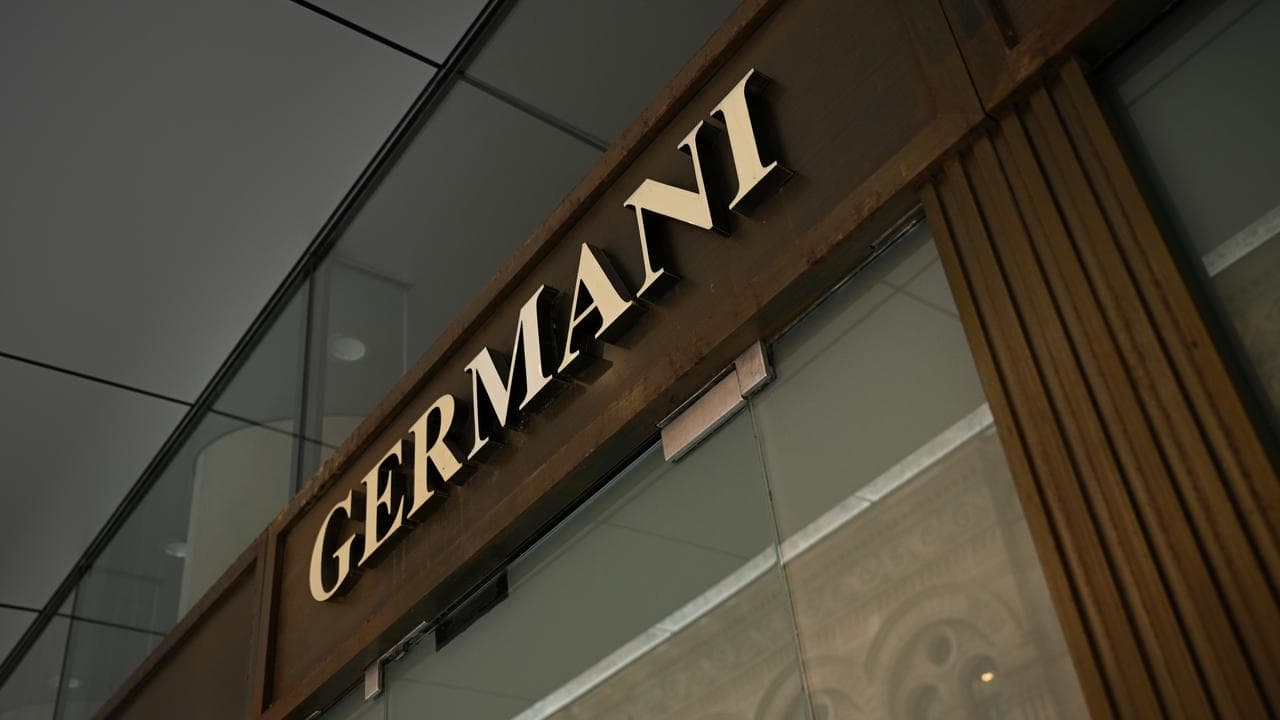 The sign at the now close Germani Jewellery store.