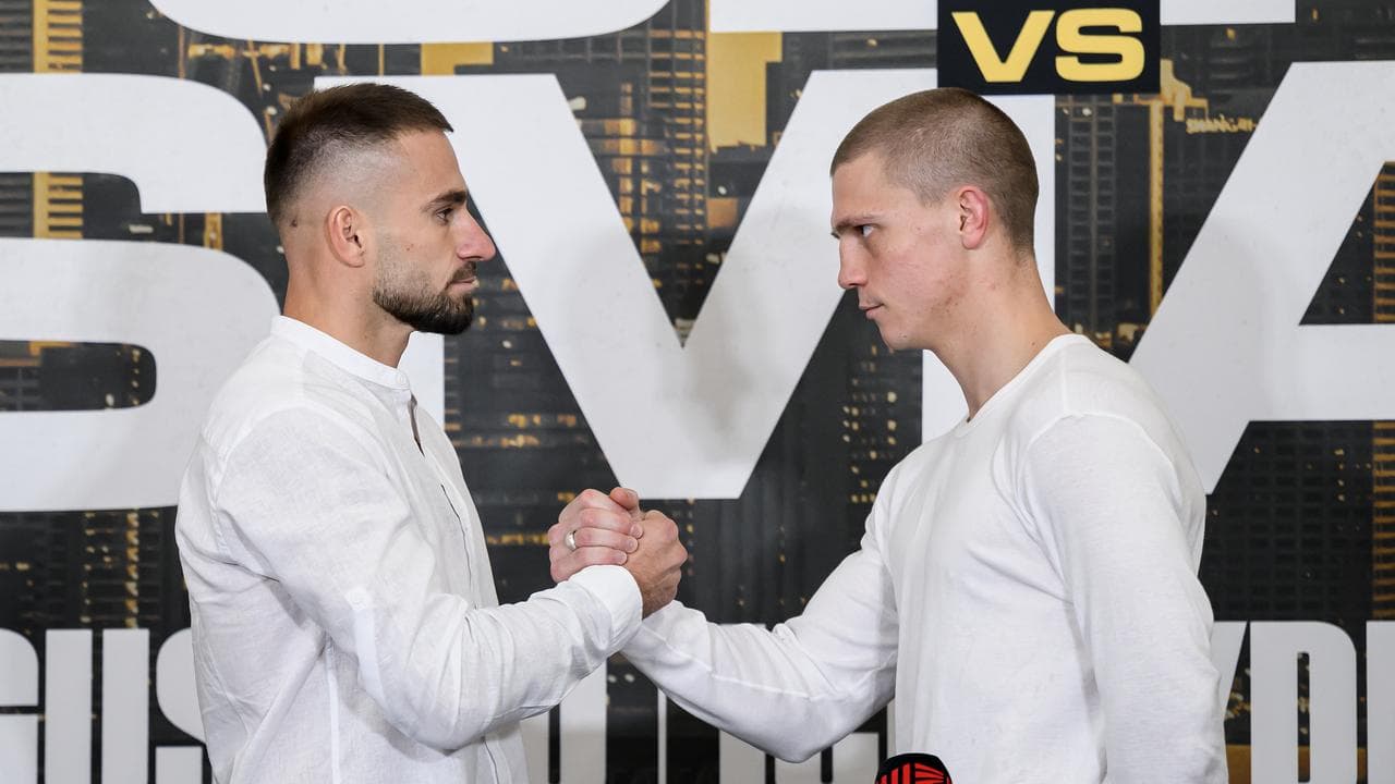 Macedonian boxer Lulz Ismaili (left) and Australian boxer Nikita Tszyu