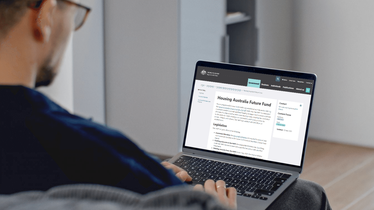 HAFF website on a man's laptop