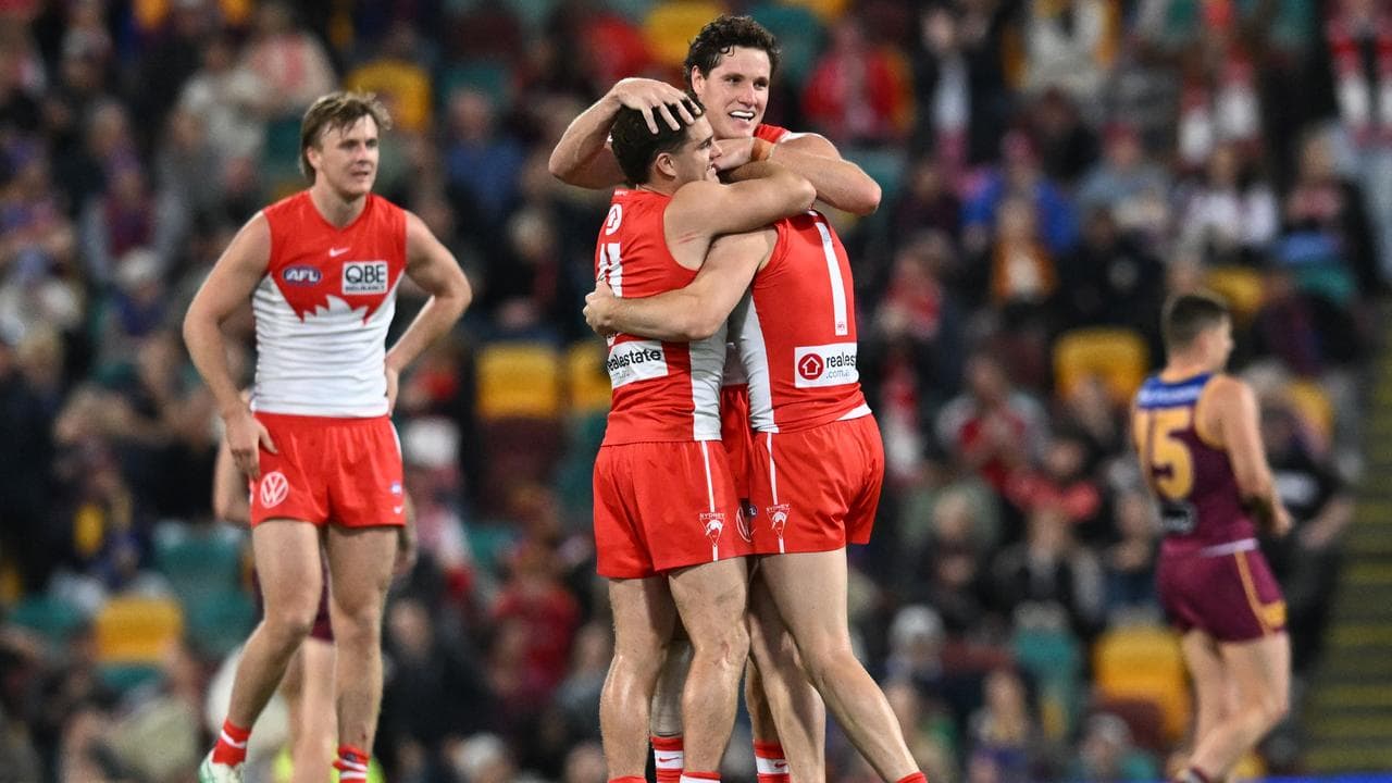 Celebrating Sydney Swans players.