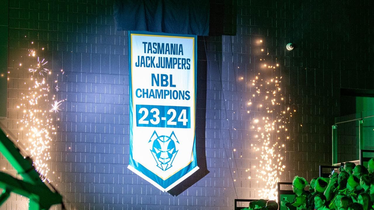 Tasmania JackJumpers championship banner.