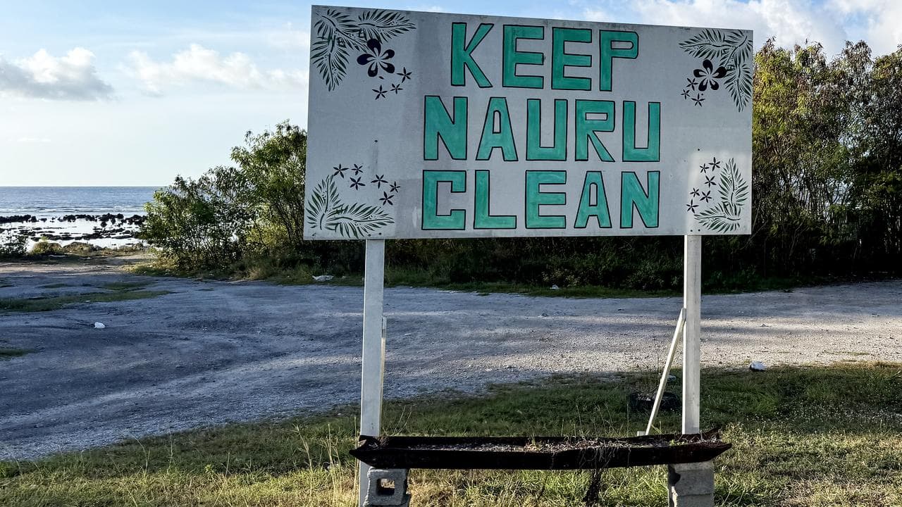 An anti-littering sign in Nauru (file image)