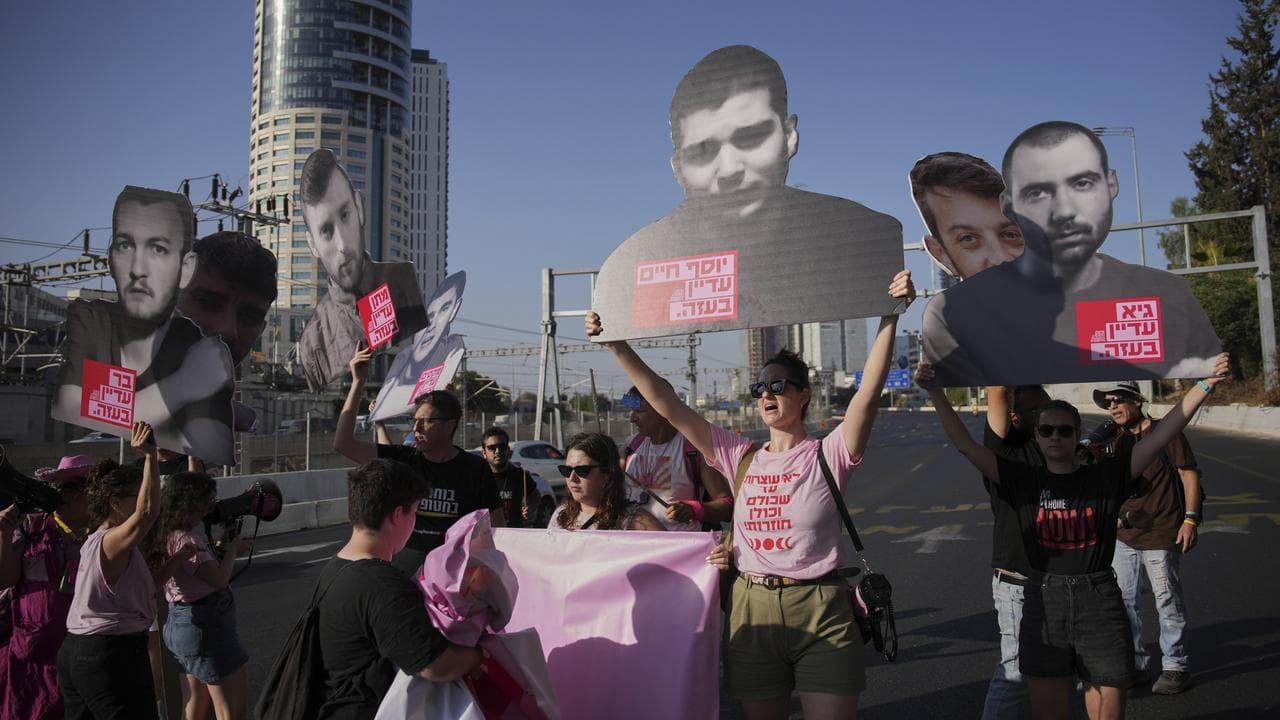 Protesters in Tel Aviv demand the release of hostages in Gaza