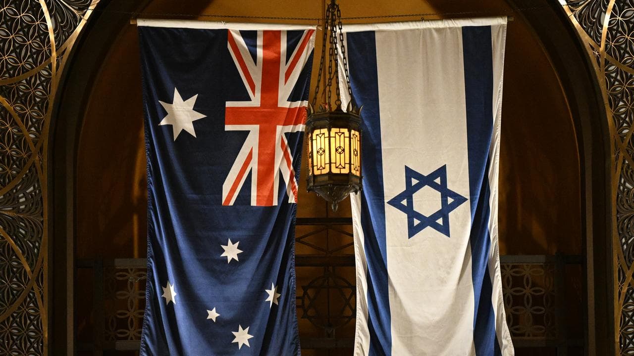 The Australian flag and the flag of Israel (file image)