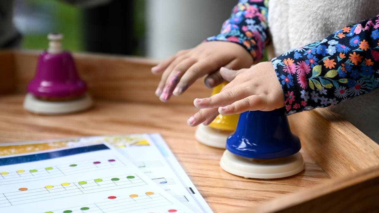Children play at a pre-school in Sydney