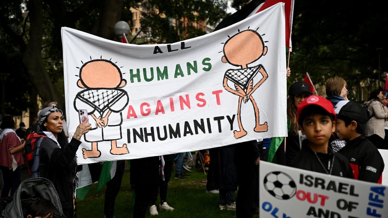 Pro Palestinian rally in Sydney.