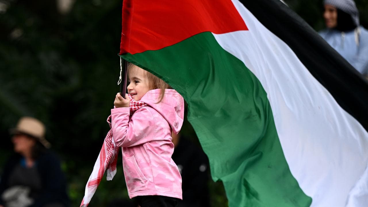 A young protester in Sydney