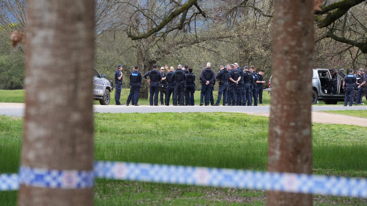 Police at the scene of a shooting