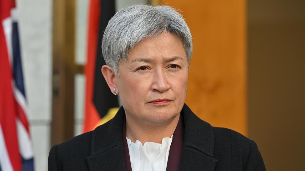 Penny Wong outside Parliament House, Canberra