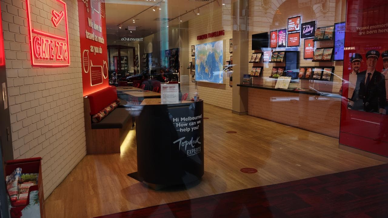 Inside a Flight Centre store 