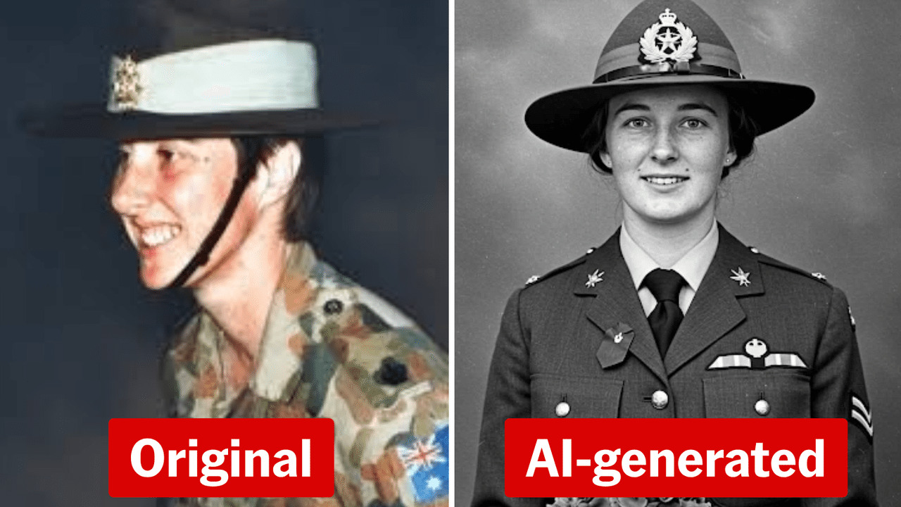 Real and fake images of Major Susan Lee Felsche