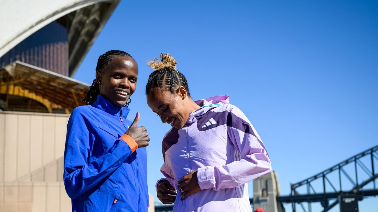 Elite marathon athletes Kenyan Brigid Kosgei