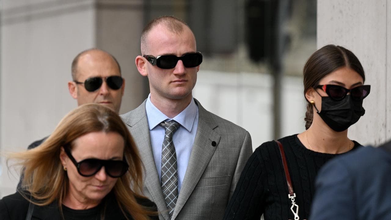 Ethan Davis arrives at court