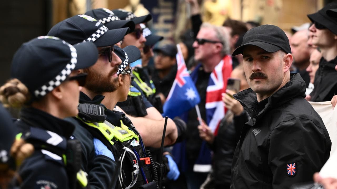 Thomas Sewell at a March for Australia rally
