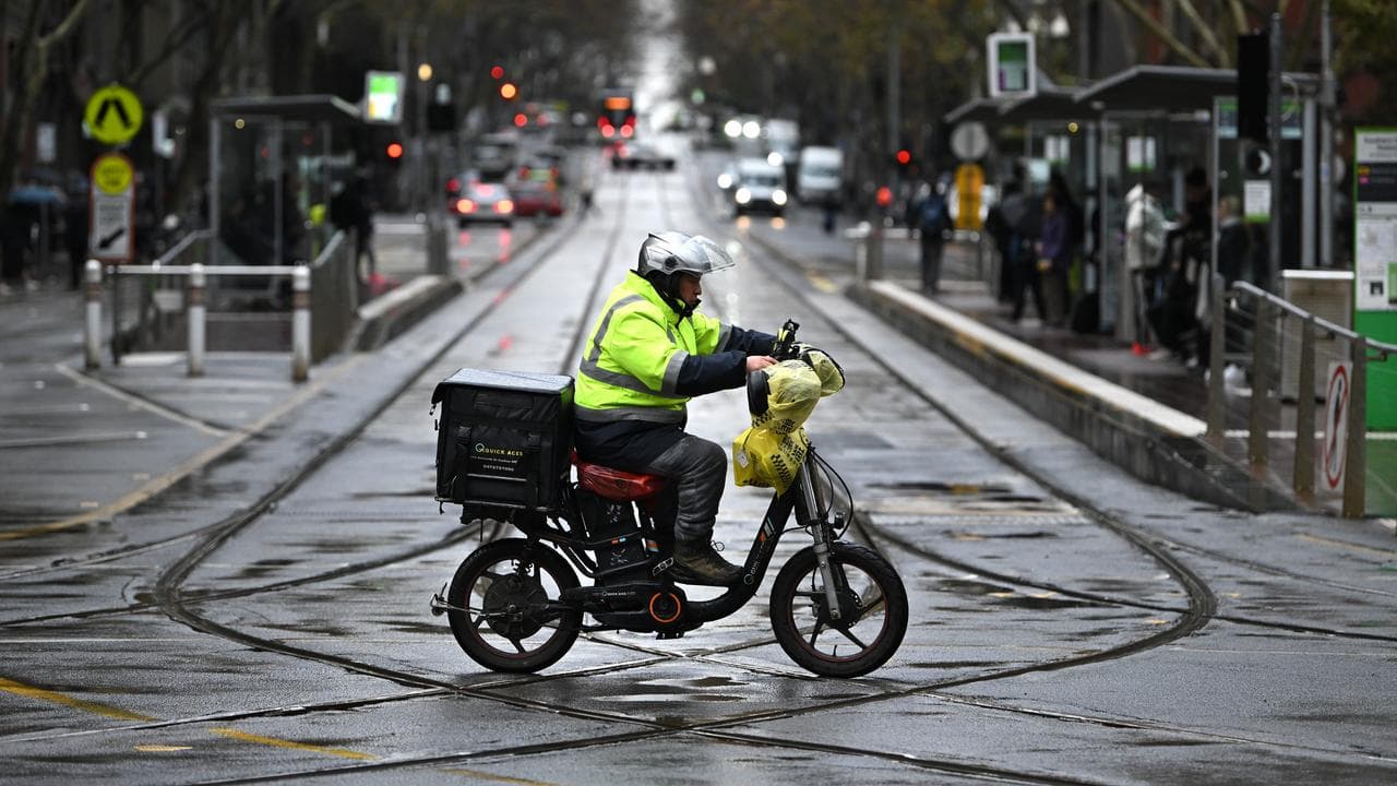 A delivery driver on an e-bike (file image)