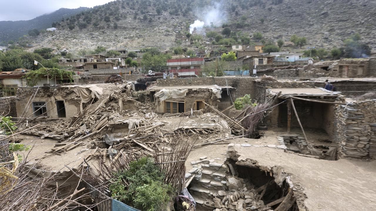 Village after a powerful earthquake in Afghanistan's Kunar province