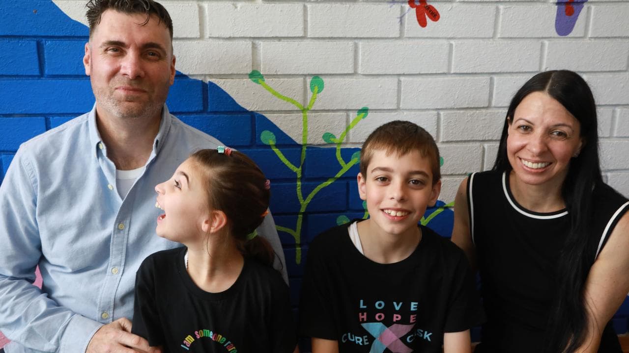 The Moschoudis family with son Aydan and daughter Angelina.