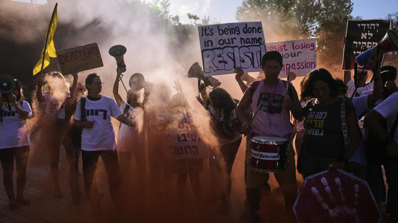 Protesters in Jerusalem call for the release of hostages in Gaza