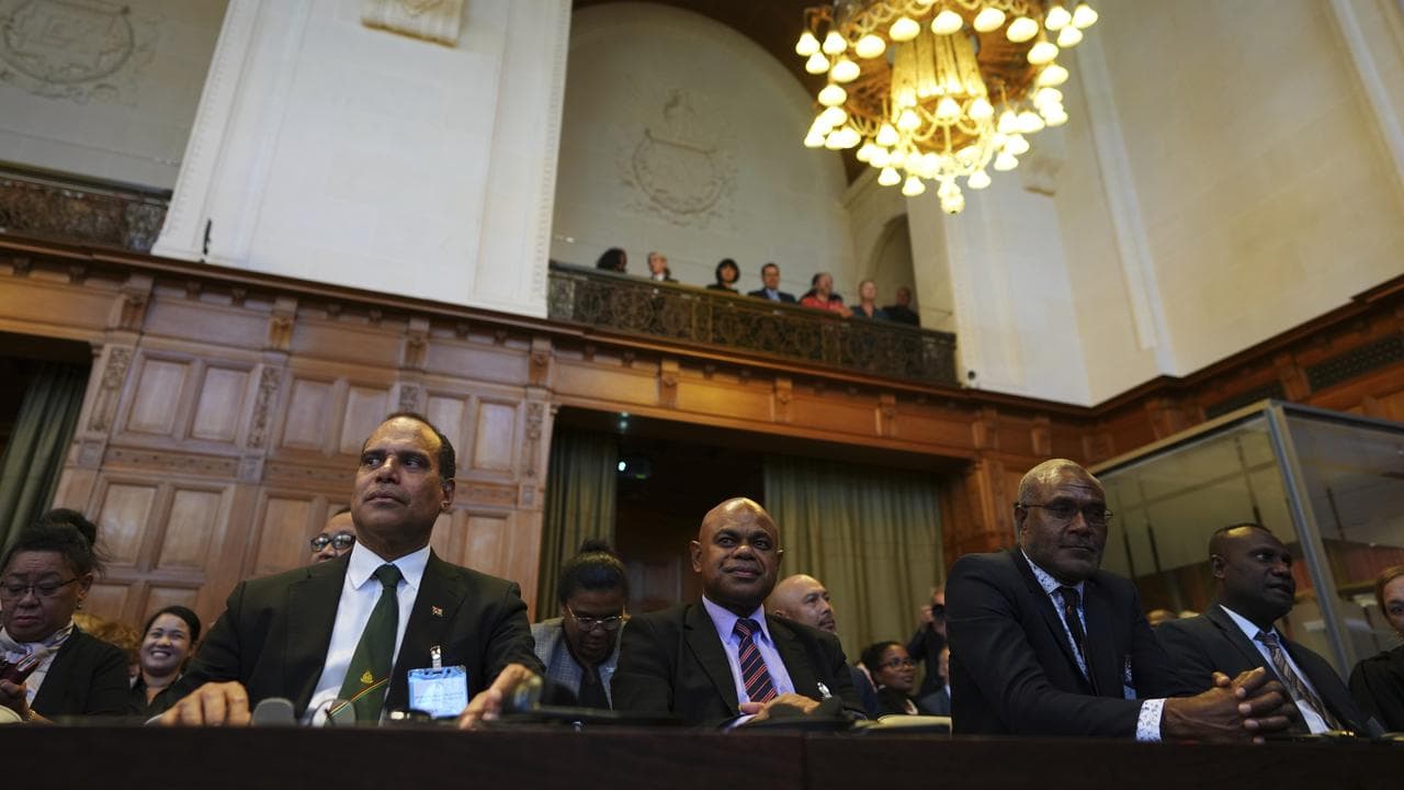Vanuatu officials at the International Court of Justice