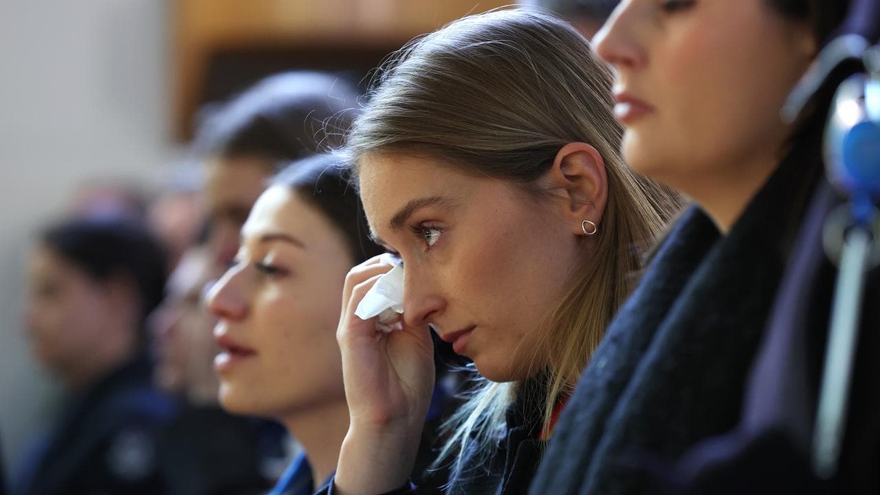 Attendees at the funeral of Senior Constable Vadim De Waart-Hottart
