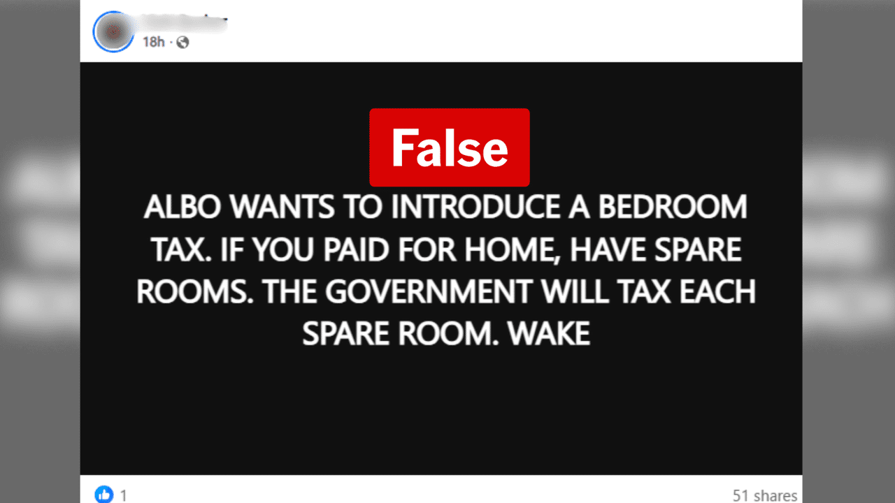 Facebook claim of an impending bedroom tax