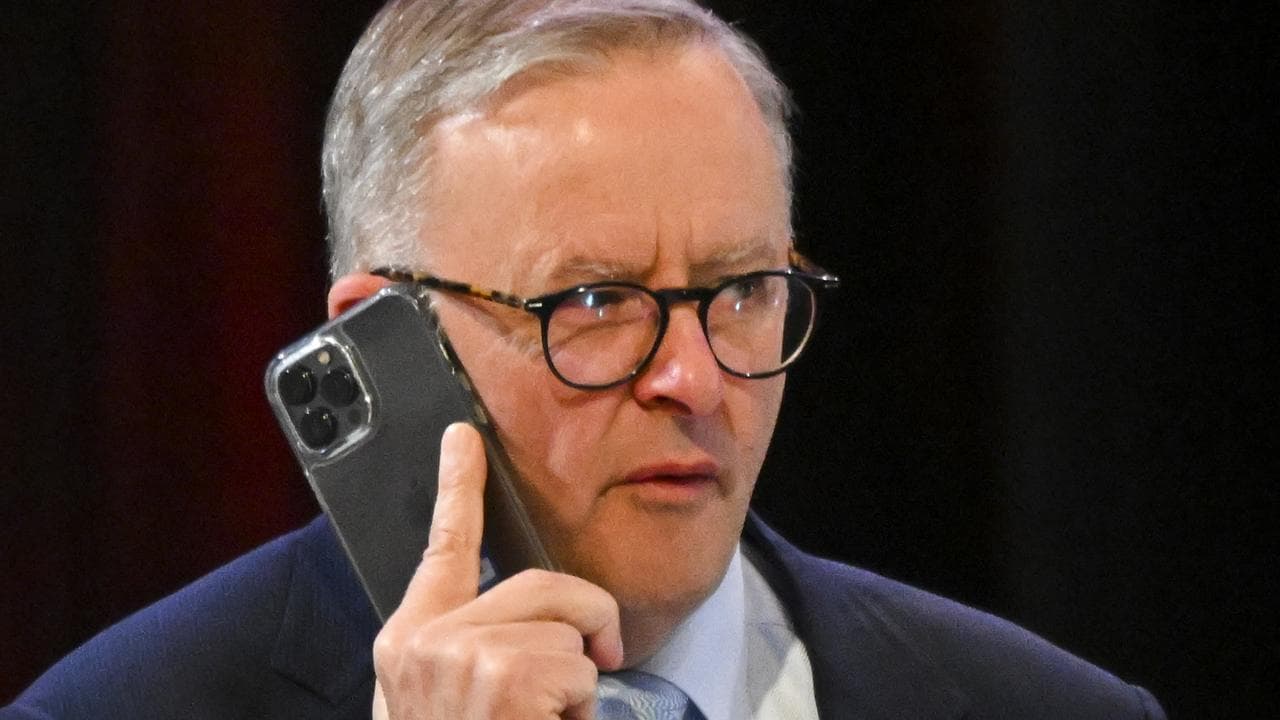 Prime Minister Anthony Albanese on the phone
