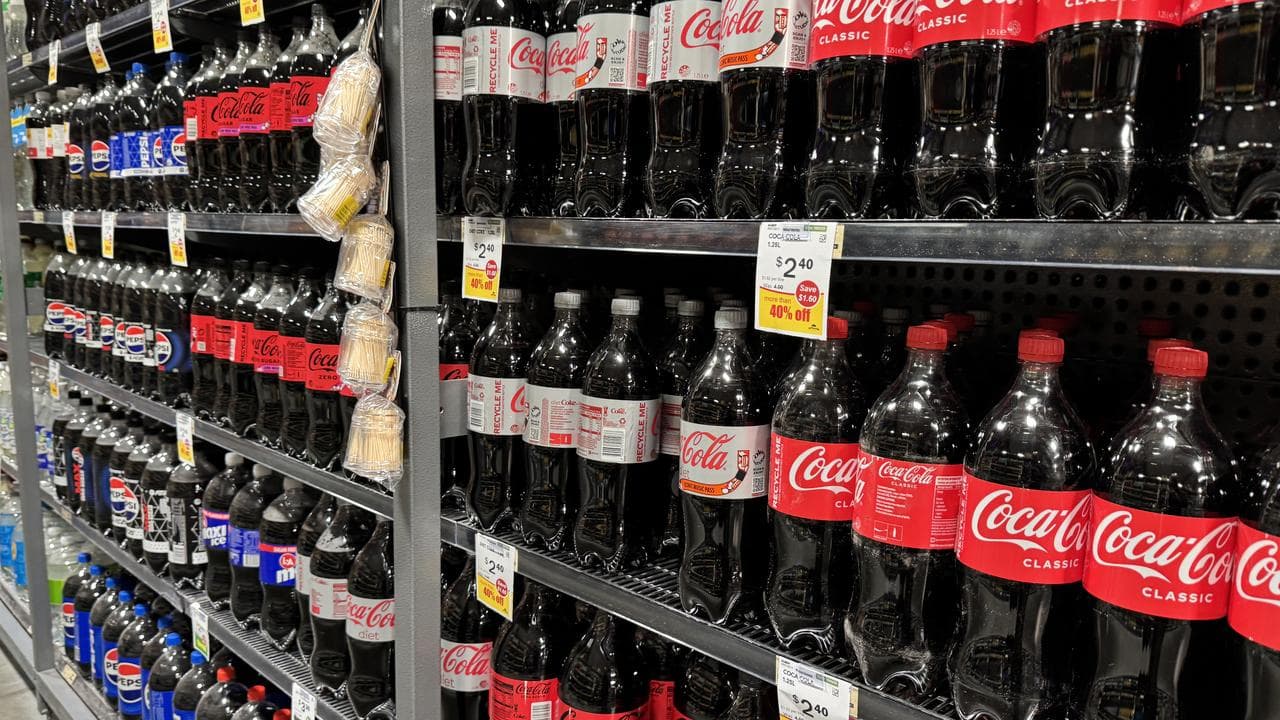 Soft drinks in a supermarket (file image)