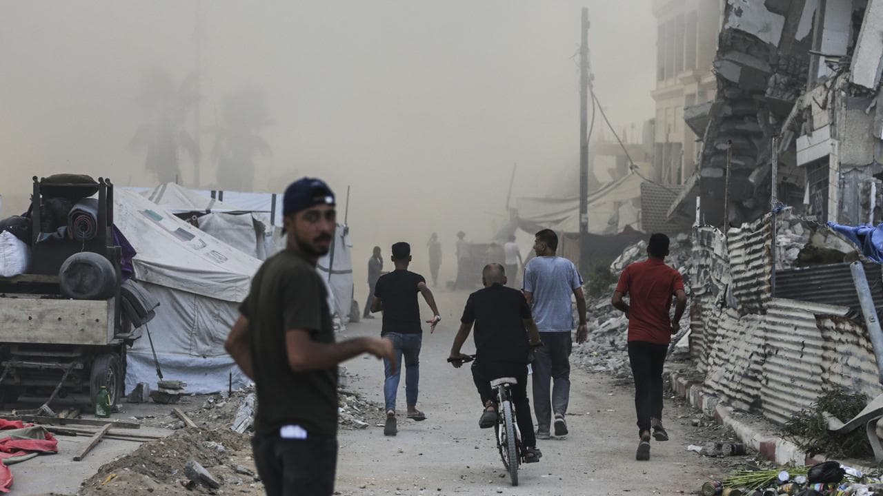 Aftermath of an attack on a high-rise building in Gaza City