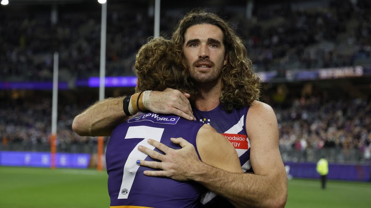 Nat Fyfe gets a hug