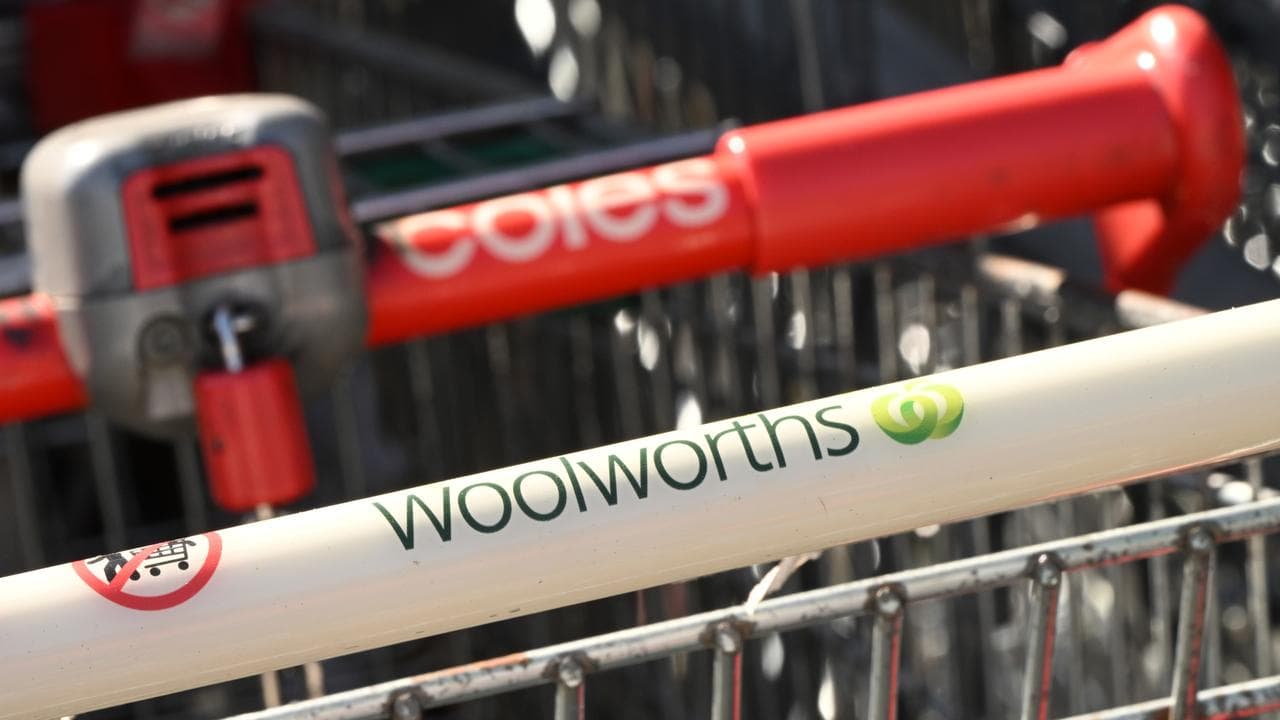 Woolworths and Coles trolleys (file image)