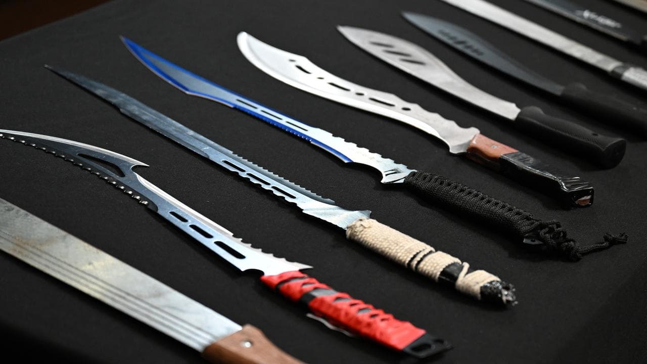Machetes on display (file image)