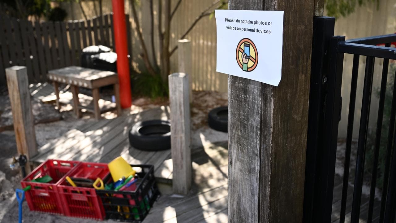 Signage prohibiting the use of personal devices (file image)