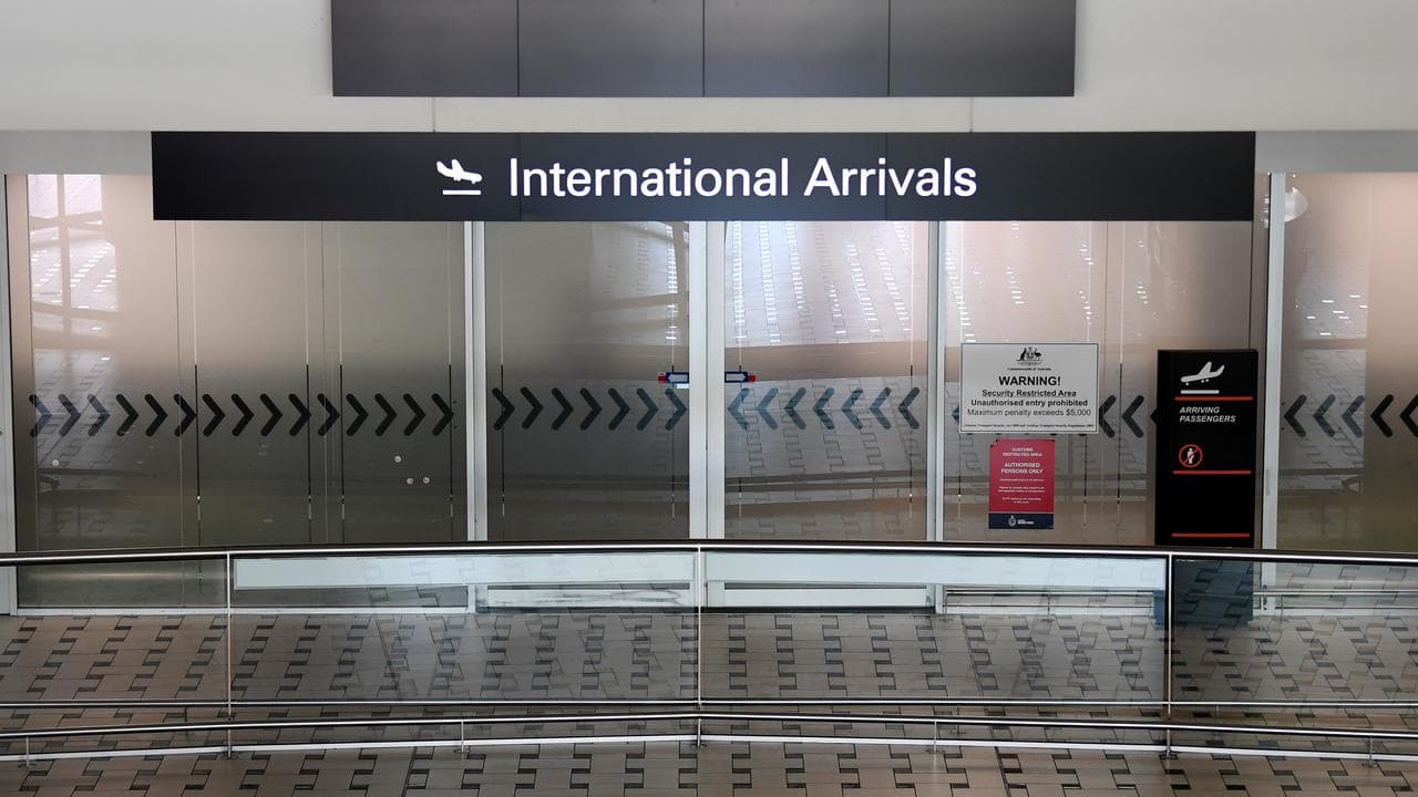 Empty arrivals hall, Brisbane Airporte, December 12, 2020
