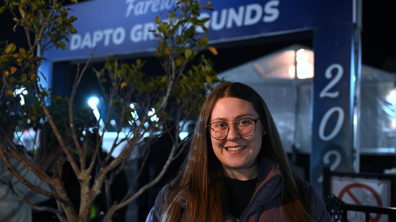 Caroline Dyball attends the Dapto Greyhound Races