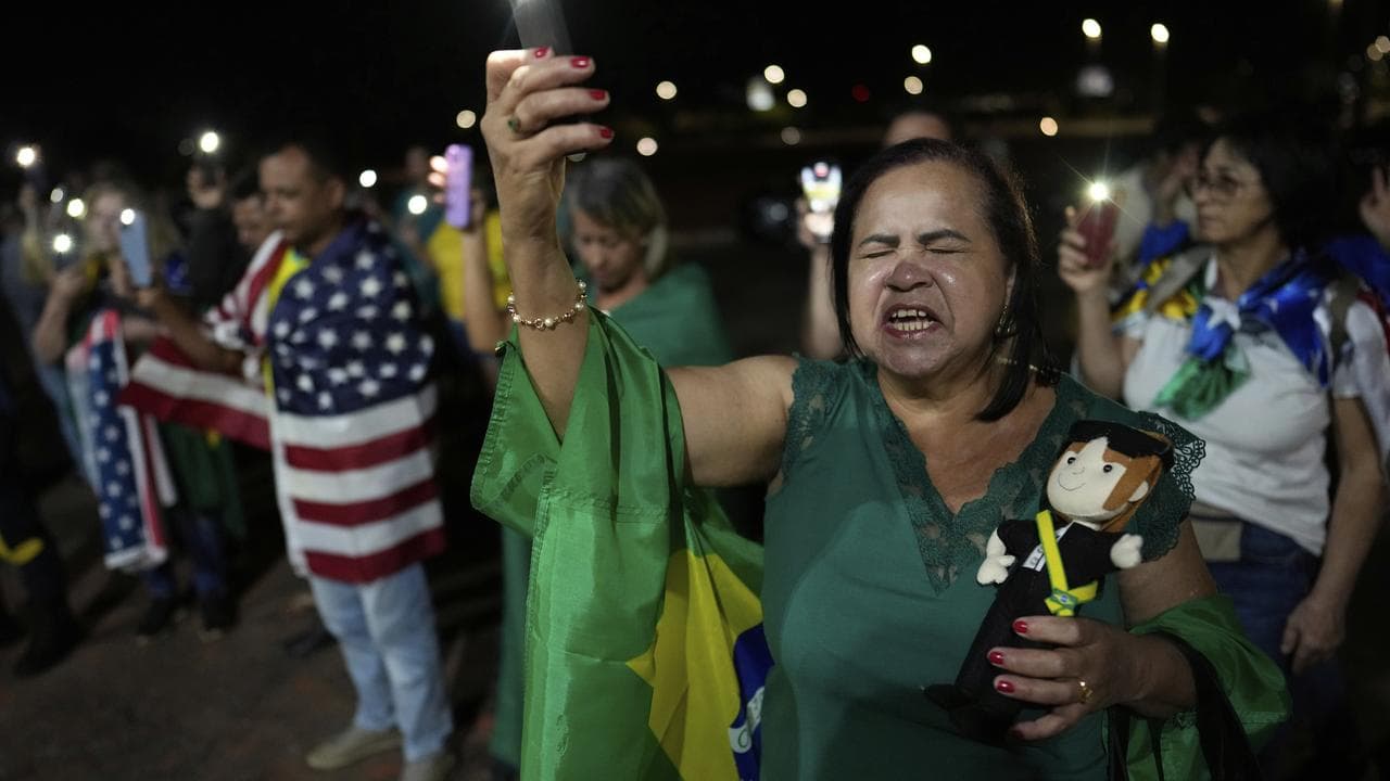 Supporters of Brazil's former President Jair Bolsonaro