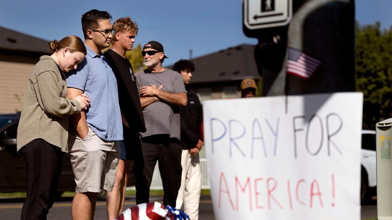 Memorial honoring Charlie Kirk in Orem, Utah