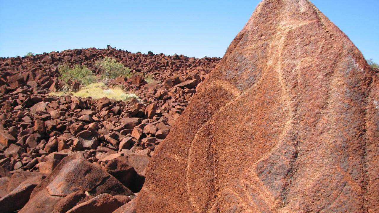 Petroglyph of an emu