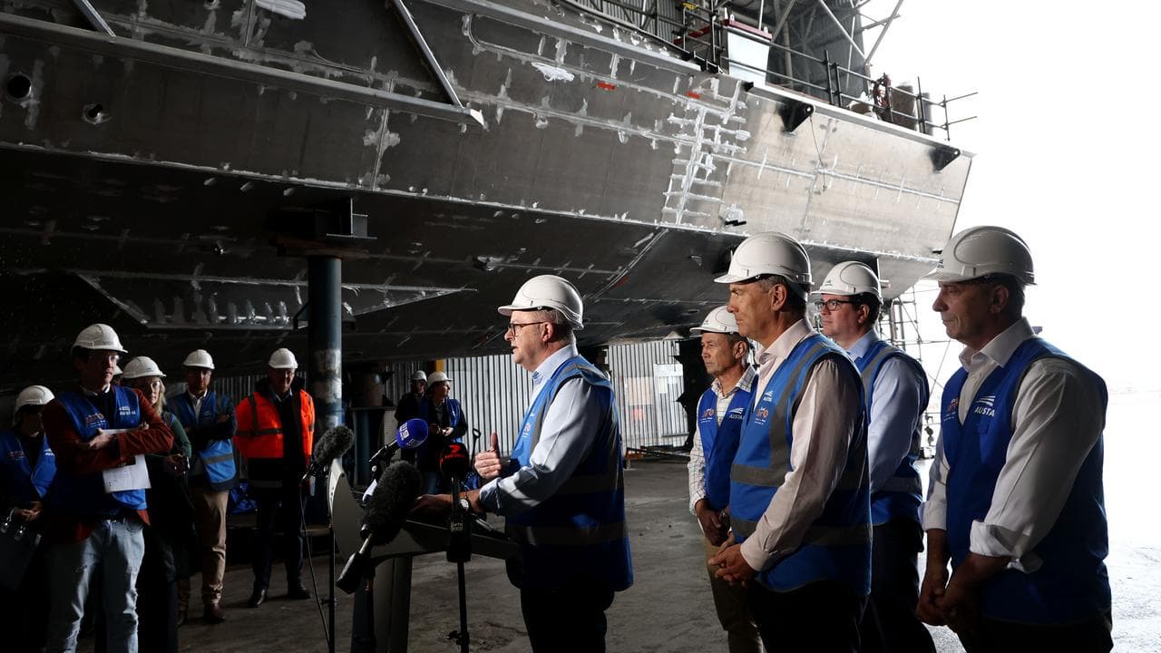 Anthony Albanese holds a press conference