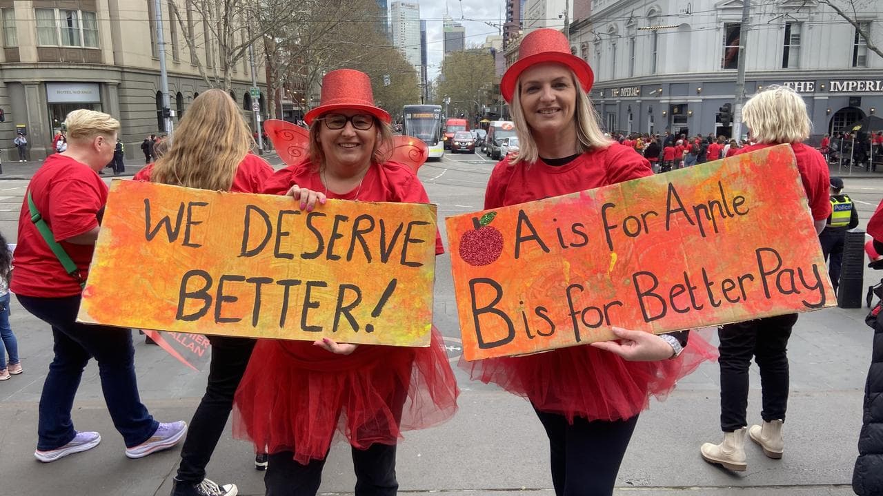 Kindergarten teachers Keryn Cunningham and Emily Hughes