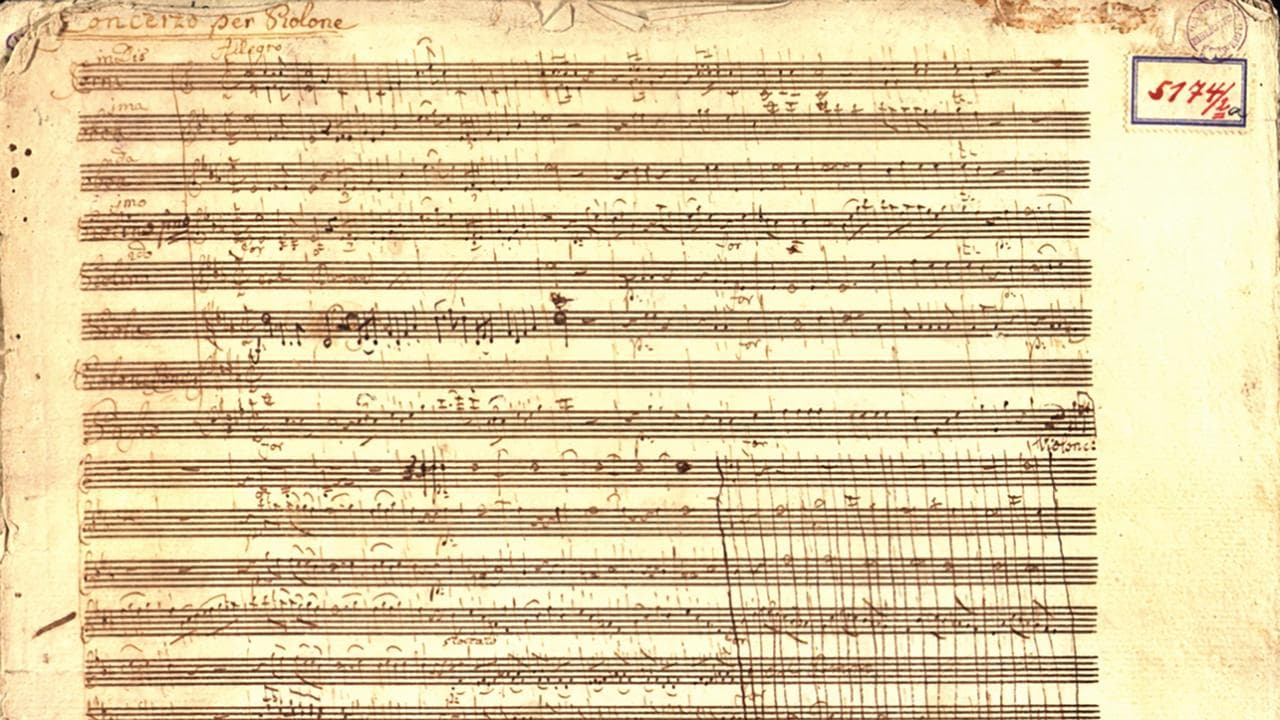 The first page of a concerto score 