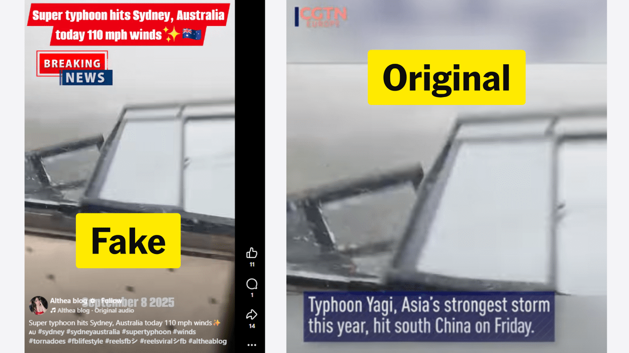 Storm in China, but Facebook post claims it's Sydney