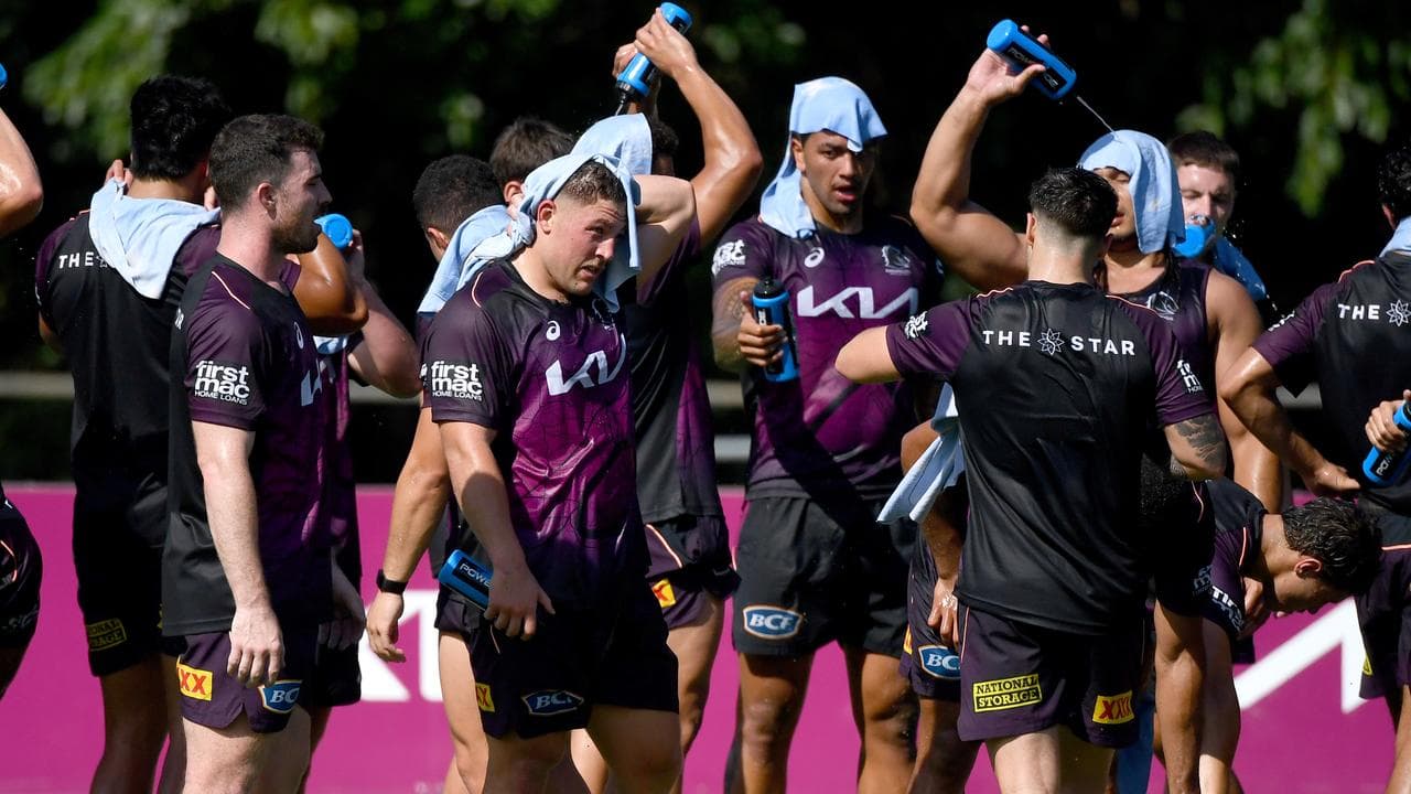 Brisbane players cool down after being driven hard last November.