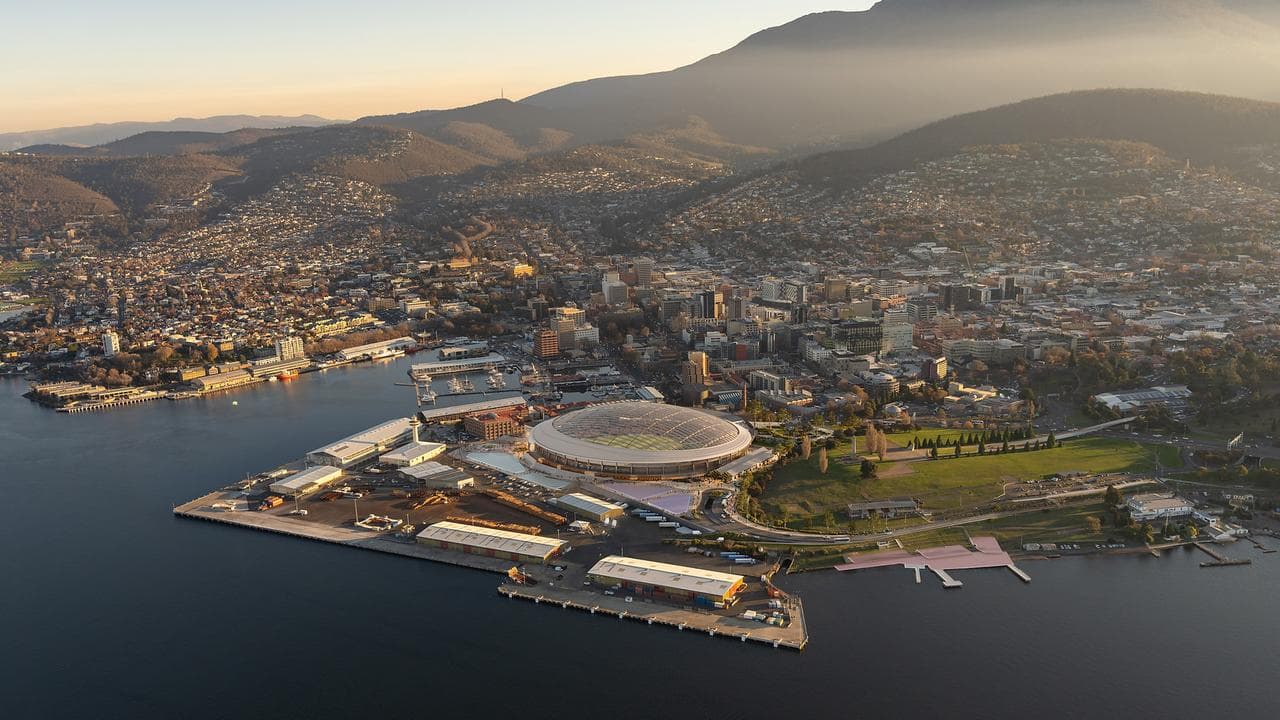 Concept design showing Macquarie Point Multipurpose Stadium.