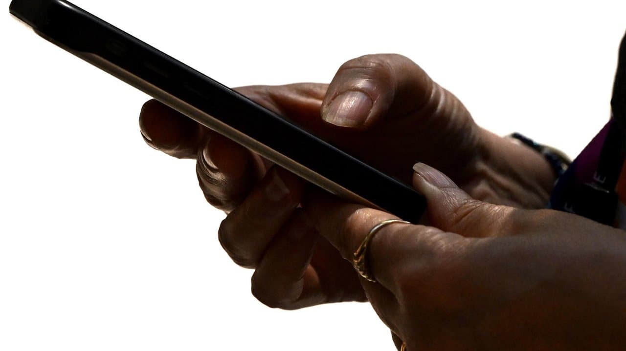 A person using a smart phone